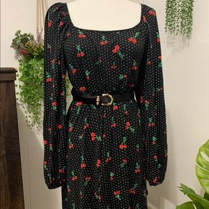 Mini cherry print dress.